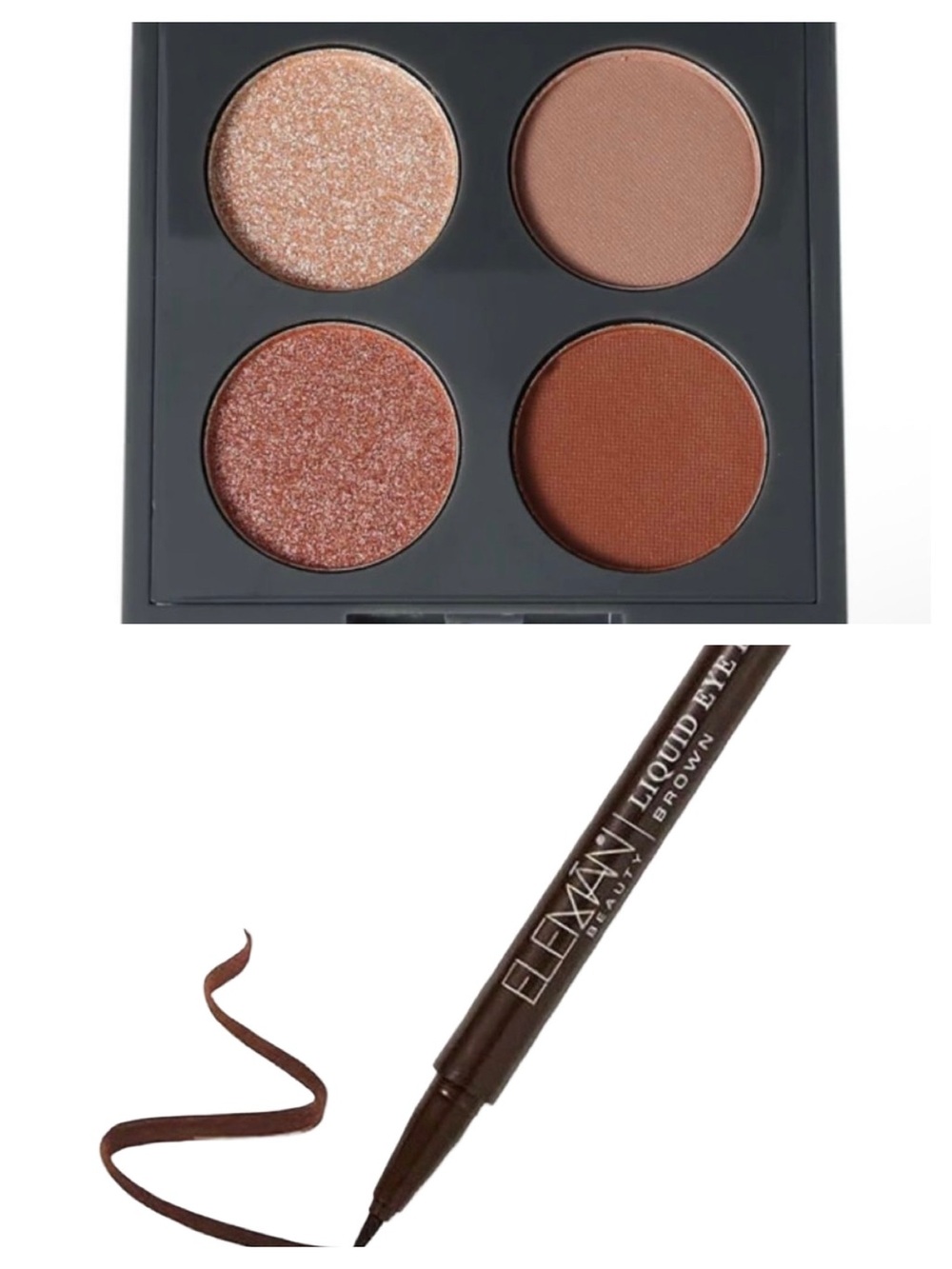 Eleman Brown Eyeliner KAB Eyeshadow Quad Neutral Complete Bundle Eyes NIB